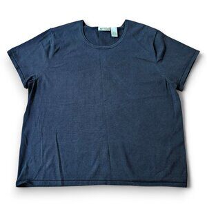 Orvis Women's Short Sleeve Top Tshirt Silk Blend Black Classic Neutral Size XL